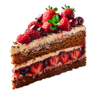 Erdbeere Kuchen . Erdbeere Sahne Kuchen isoliert. Obst Kuchen mit frisch Erdbeeren . Erdbeere Obst Nachtisch. Erdbeere Kuchen oben Sicht. Erdbeere Kuchen eben legen png