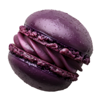 Purple macaron . Tasty macaron dessert isolated. Purple macaron top view . Macaron flat lay png