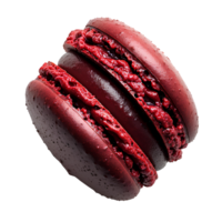 Red macaron . Tasty macaron dessert isolated. Red macaron top view . Macaron flat lay png