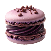 Purple macaron . Tasty macaron dessert isolated. Purple macaron top view . Macaron flat lay png