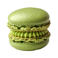 Green macaron . Tasty macaron dessert isolated. Green macaron top view . Macaron flat lay png