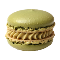 Green macaron . Tasty macaron dessert isolated. Green macaron top view . Macaron flat lay png