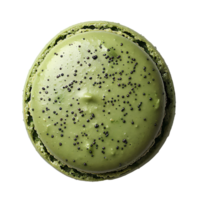 Green macaron . Tasty macaron dessert isolated. Green macaron top view . Macaron flat lay png