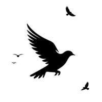 flying birds silhouette in white background vector