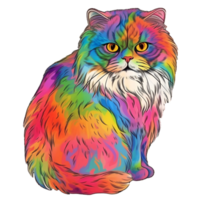 persa gato arco Iris cor png