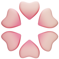 3d heart shape soft color. png