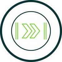 Fast Forward Line Circle Icon vector
