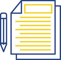 Documents Line Two Color Icon vector