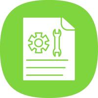 Technical Support Glyph Curve Icon vector