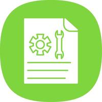 Technical Support Glyph Curve Icon vector