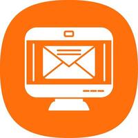 Email Glyph Curve Icon vector