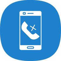 Missed Call Glyph Curve Icon vector