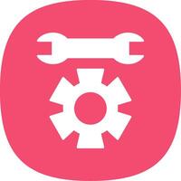 Technical Support Glyph Curve Icon vector