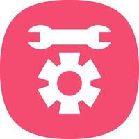 Technical Support Glyph Curve Icon vector