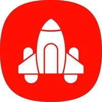Spaceship Glyph Curve Icon vector