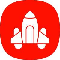 Spaceship Glyph Curve Icon vector