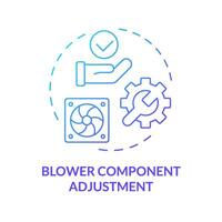 Blower component adjustment blue gradient concept icon. Air circulation. System maintenance. Round shape line illustration. Abstract idea. Graphic design. Easy to use in promotional material vector