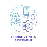 Humidity levels assessment blue gradient concept icon. Air moisture. Indoor humidity checkup. Round shape line illustration. Abstract idea. Graphic design. Easy to use in promotional material vector