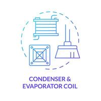 Condenser and evaporator coil blue gradient concept icon. Cleaning and maintenance of hvac components. Round shape line illustration. Abstract idea. Graphic design. Easy to use in promotional material vector