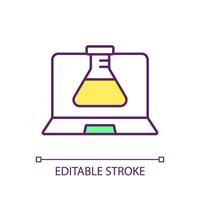 Laboratory information management RGB color icon. Scientific instruments. Sample tracking, software solution. Isolated illustration. Simple filled line drawing. Editable stroke vector