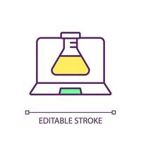 Laboratory information management RGB color icon. Scientific instruments. Sample tracking, software solution. Isolated illustration. Simple filled line drawing. Editable stroke vector