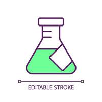 Chemicals marking RGB color icon. Laboratory information management, sample tracking. Material safety, proper storage. Isolated illustration. Simple filled line drawing. Editable stroke vector