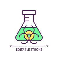 Toxic solvent RGB color icon. Harmful substance. Ecological damage, hazardous materials. Environmental toxins. Isolated illustration. Simple filled line drawing. Editable stroke vector