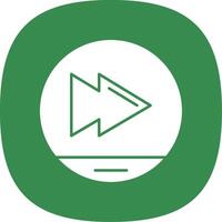 Skip Glyph Curve Icon vector