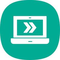 Fast Forward Glyph Curve Icon vector