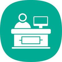 Cashier Glyph Curve Icon vector