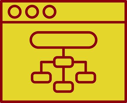 icono de dos colores de la línea del navegador vector