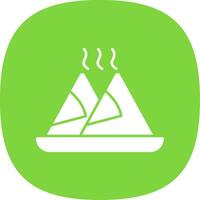 Samosa Glyph Curve Icon vector