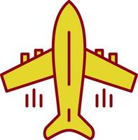 Flying Airplane Line Two Color Icon vector
