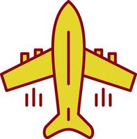 Flying Airplane Line Two Color Icon vector