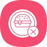 No Food Glyph Curve Icon vector