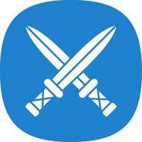 Two Swords Glyph Curve Icon vector