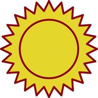 icono de dos colores de la línea del sol vector