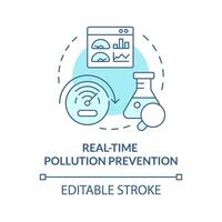 Realtime pollution prevention soft blue concept icon. Waste creation, environmental impact. Round shape line illustration. Abstract idea. Graphic design. Easy to use presentation, article vector