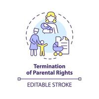 Parental rights termination multi color concept icon. Ending of child custody. Legal document. Kid protection. Round shape line illustration. Abstract idea. Graphic design. Easy to use vector