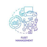 Fleet management blue gradient concept icon. Vehicle maintenance. Operational efficiency. Round shape line illustration. Abstract idea. Graphic design. Easy to use in infographic, presentation vector