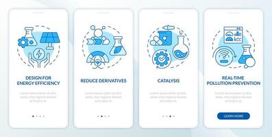 Zero waste science blue onboarding mobile app screen. Walkthrough 4 steps editable graphic instructions with linear concepts. UI, UX, GUI template vector