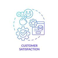 Customer satisfaction blue gradient concept icon. Transportation services, quality assurance. Round shape line illustration. Abstract idea. Graphic design. Easy to use in infographic, presentation vector