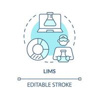 LIMS soft blue concept icon. Laboratory information management, sample tracking. Personal protection. Round shape line illustration. Abstract idea. Graphic design. Easy to use presentation, article vector