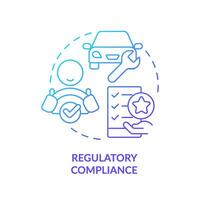 Regulatory compliance blue gradient concept icon. Industry standards, regulation policy. Round shape line illustration. Abstract idea. Graphic design. Easy to use in infographic, presentation vector