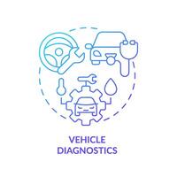 Vehicle diagnostics blue gradient concept icon. Car fleet management. Inventory control. Round shape line illustration. Abstract idea. Graphic design. Easy to use in infographic, presentation vector