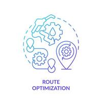 Route optimization blue gradient concept icon. Operational costs reduce. Fuel consumption management. Round shape line illustration. Abstract idea. Graphic design. Easy to use in infographic vector