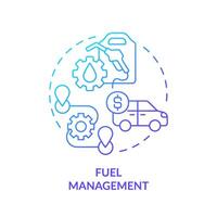 combustible administración azul degradado concepto icono. ruta mejoramiento, eficiencia control. redondo forma línea ilustración. resumen idea. gráfico diseño. fácil a utilizar en infografía, presentación vector