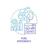 combustible eficiencia azul degradado concepto icono. flota gestión. negocio rentabilidad. redondo forma línea ilustración. resumen idea. gráfico diseño. fácil a utilizar en infografía, presentación vector