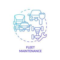 Fleet maintenance blue gradient concept icon. Vehicle management, inventory control. Round shape line illustration. Abstract idea. Graphic design. Easy to use in infographic, presentation vector