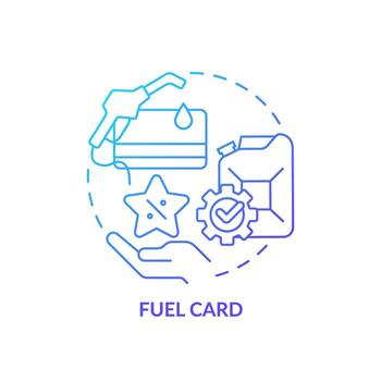 Fuel card blue gradient concept icon. Car fleet expenses, money saving. Expenditure control. Round shape line illustration. Abstract idea. Graphic design. Easy to use in infographic, presentation vector